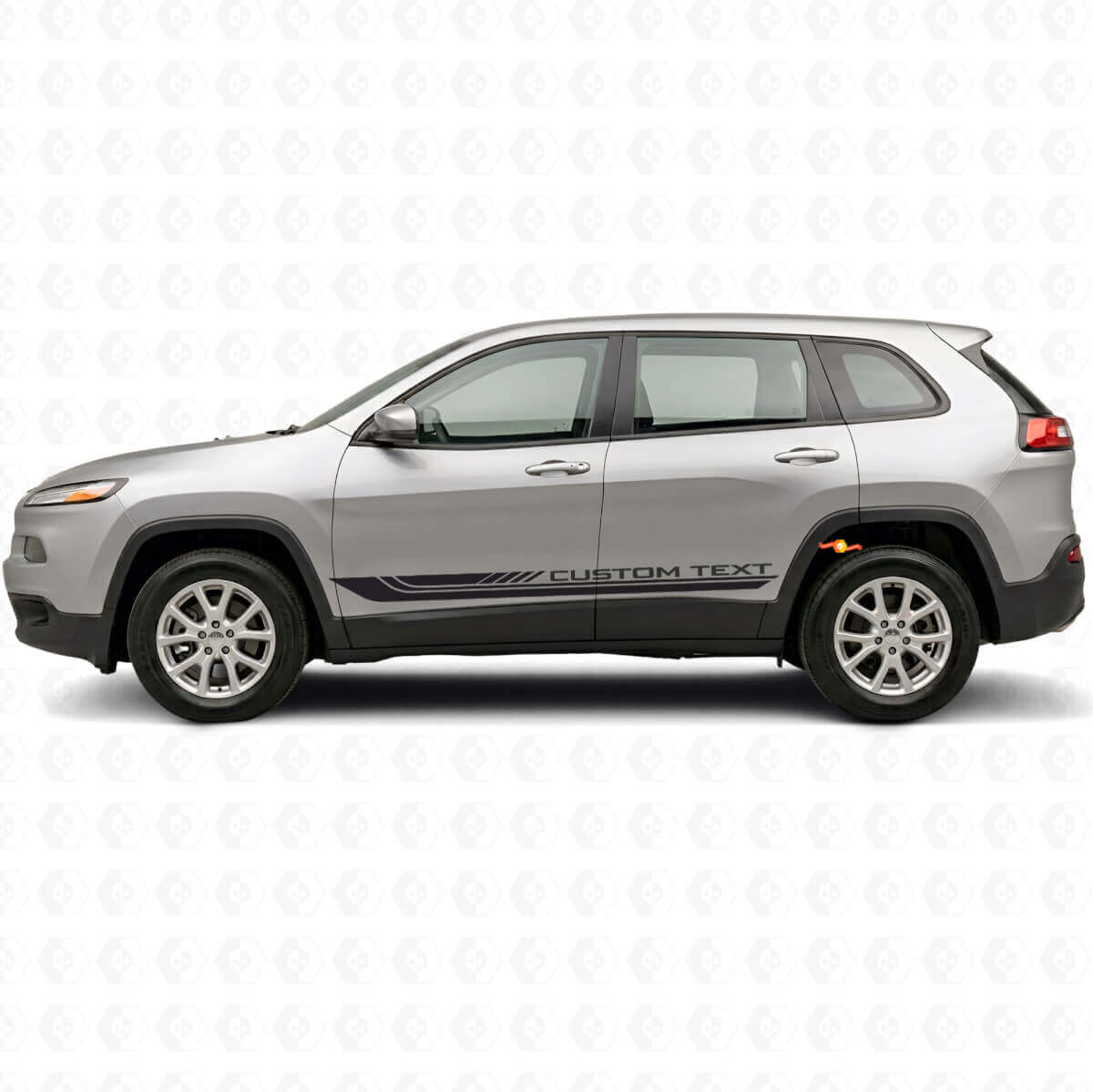 Autocollant en vinyle à rayures latérales courbées à damier pour Jeep Cherokee KL 2013-2023