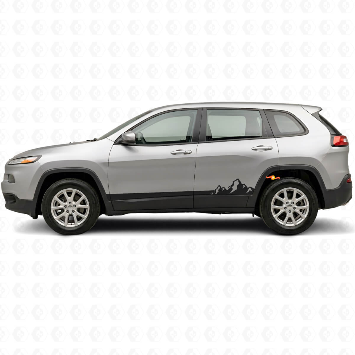 Autocollant vinyle latéral à fines rayures montagnes pour Jeep Cherokee KL 2013-2023