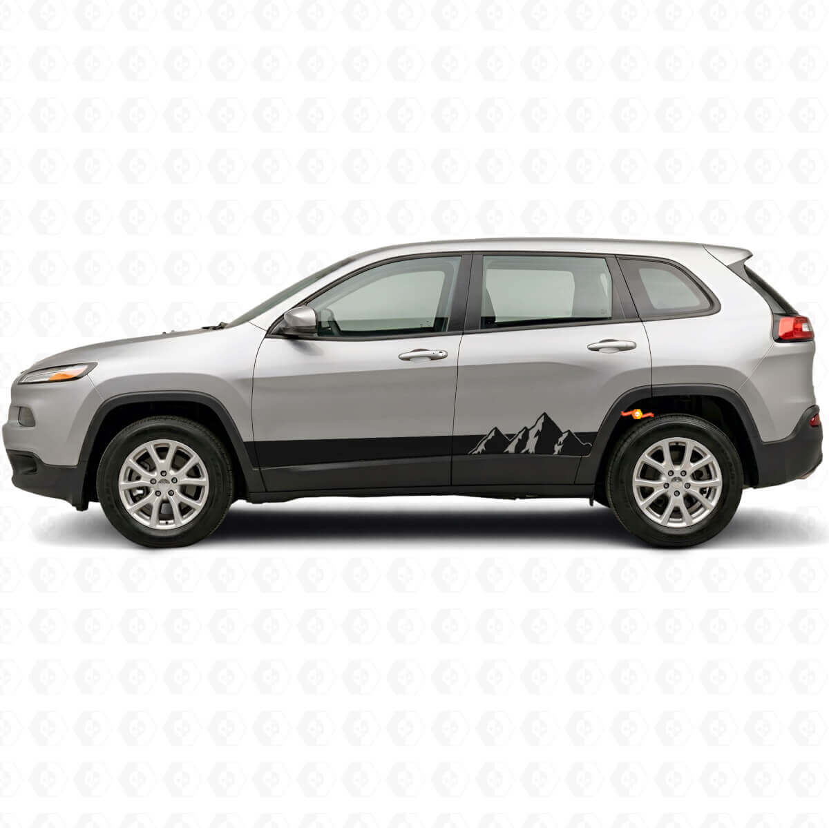Autocollant latéral en vinyle à larges bandes montagnes pour Jeep Cherokee KL 2013-2023