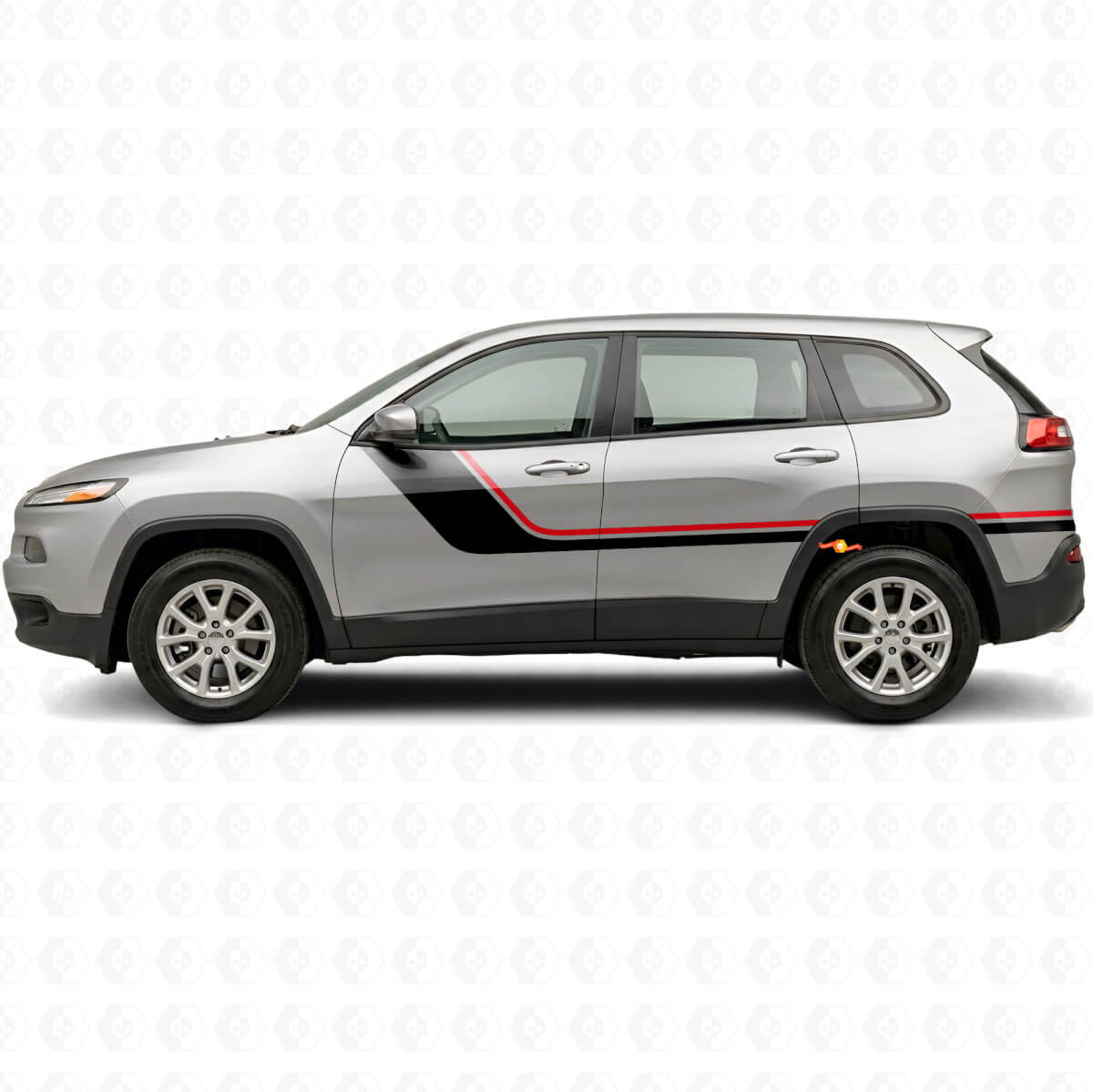 Kit de décalcomanies latérales à bandes doubles pour Jeep Cherokee KL 2013-2023