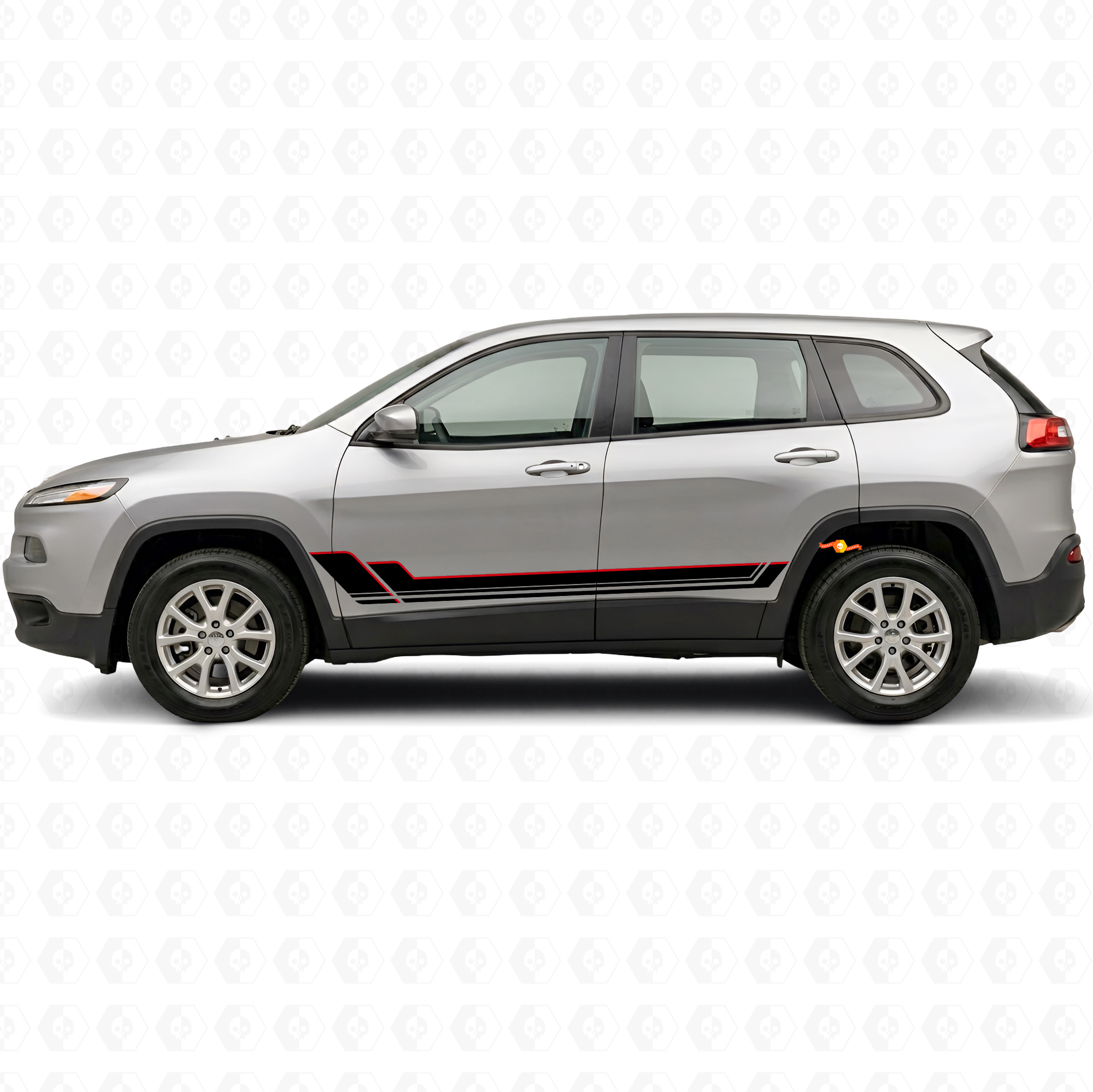 Kit d'autocollants vinyle bandes jumelles pour portes Jeep Cherokee KL 2013-2023