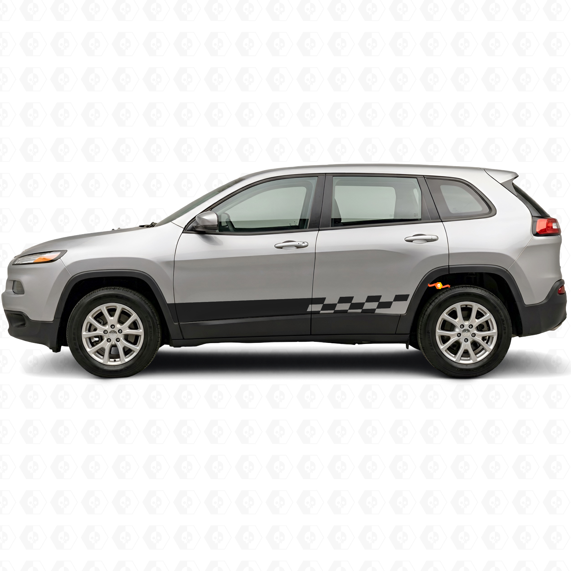 Autocollant vinyle latéral à rayures à damier pour Jeep Cherokee KL 2013-2023