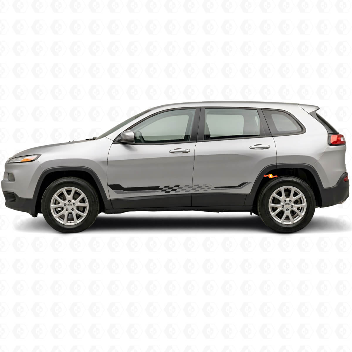Autocollant Vinyle Bandes Latérales à Damier pour Jeep Cherokee KL 2013-2023
