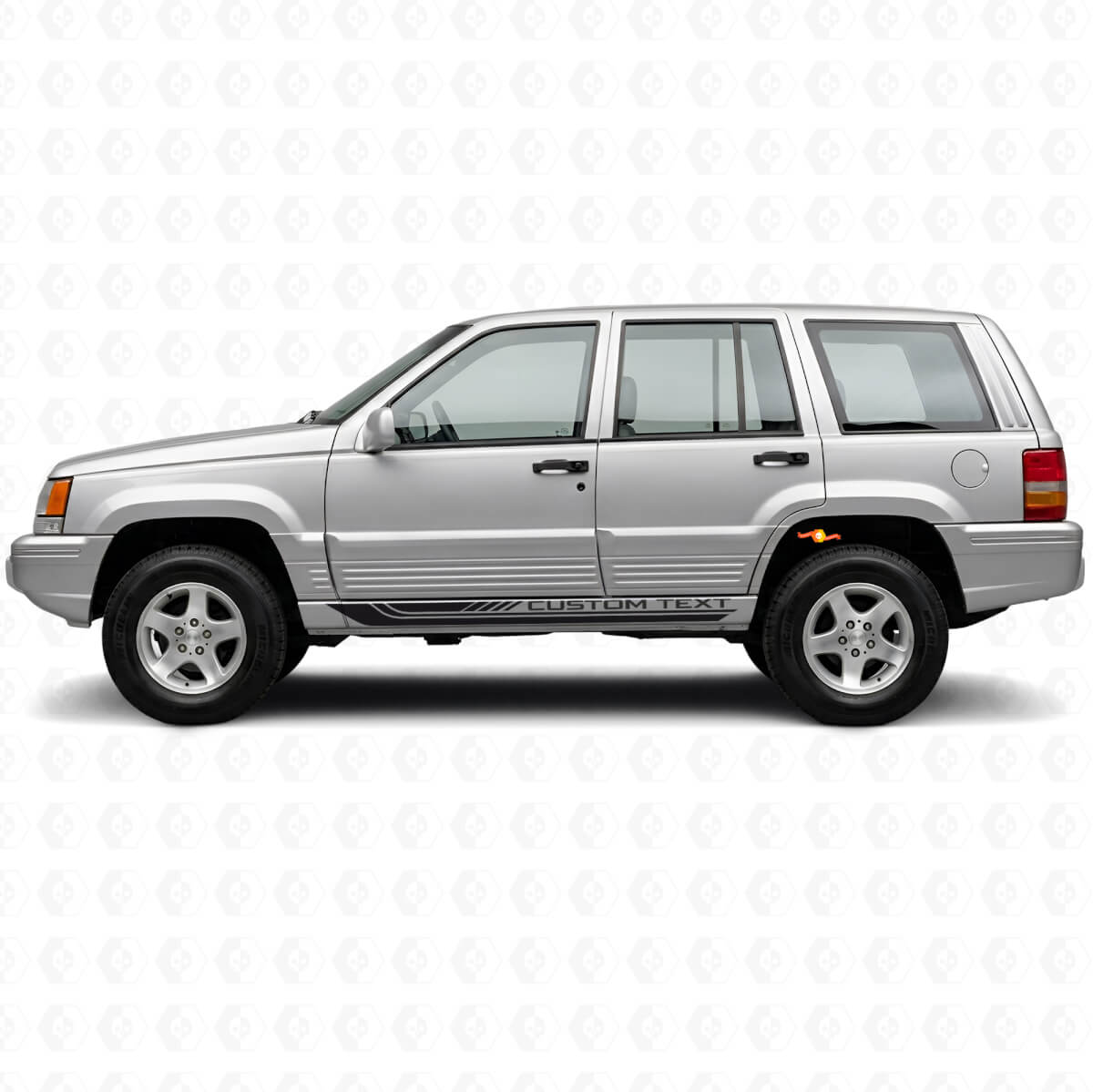 Autocollant en vinyle à rayures latérales courbes à damier pour Jeep Grand Cherokee 1993-1998