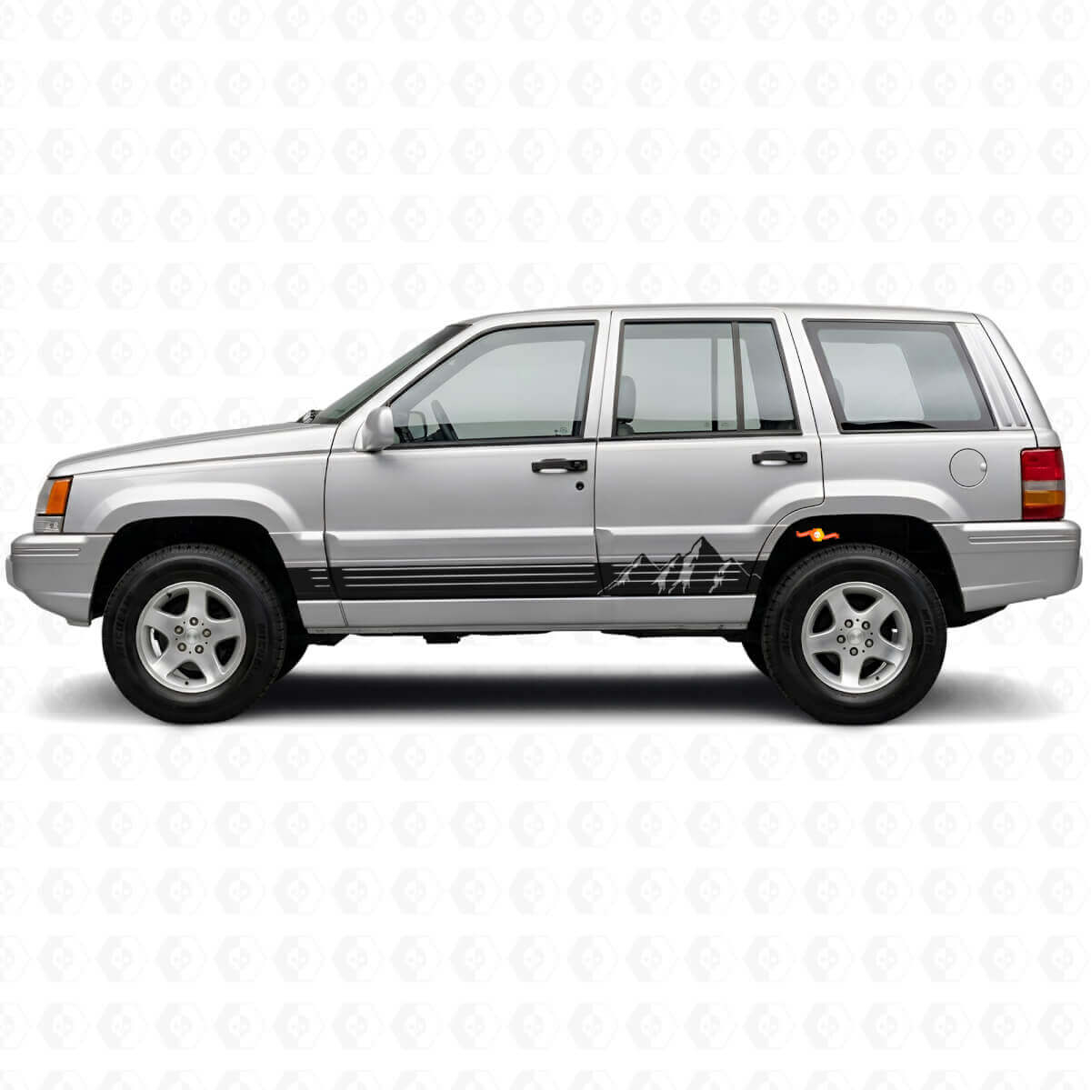 Adhésif Latéral Vinyle à Bandes Larges Montagne pour Jeep Grand Cherokee 1993-1998