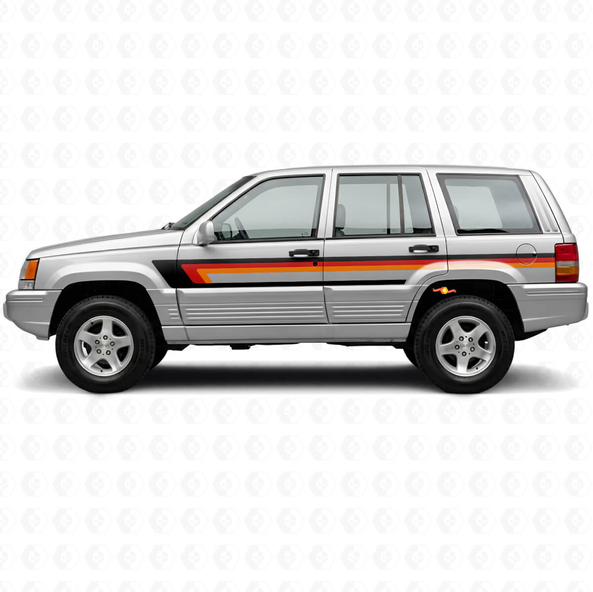 Autocollant vinyle triple bandes latéral pour porte Jeep Grand Cherokee 1993-1998
