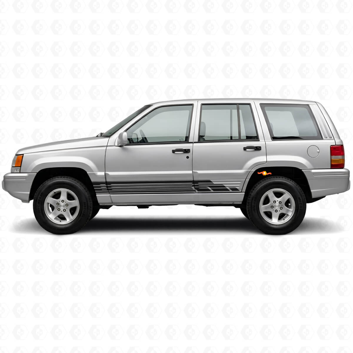 Kit de décalcomanies latérales en vinyle à rayures courbes pour Jeep Grand Cherokee 1993-1998