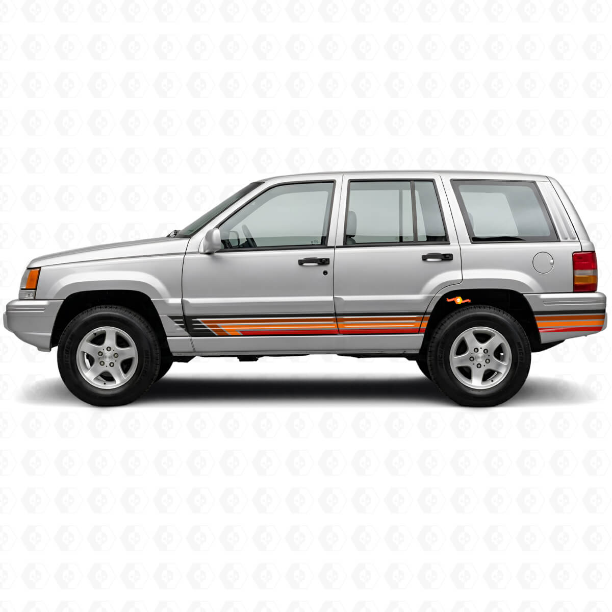 Autocollant latéral en vinyle à rayures droites vintage pour Jeep Grand Cherokee 1993-1998