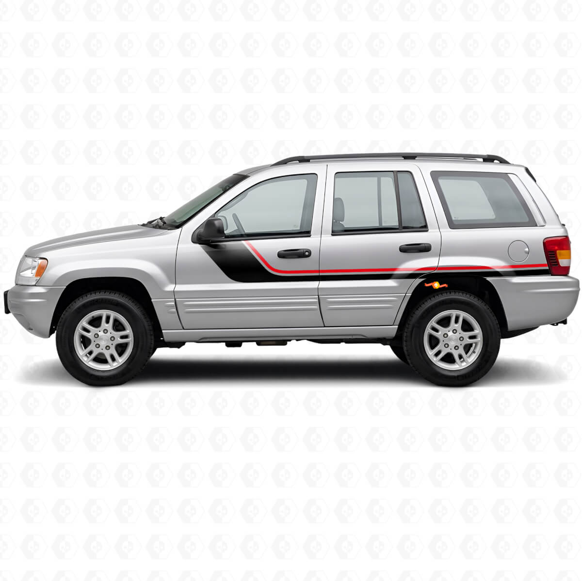 Autocollant Vinyle Latéral Double Bande pour Jeep Grand Cherokee 1999-2004
