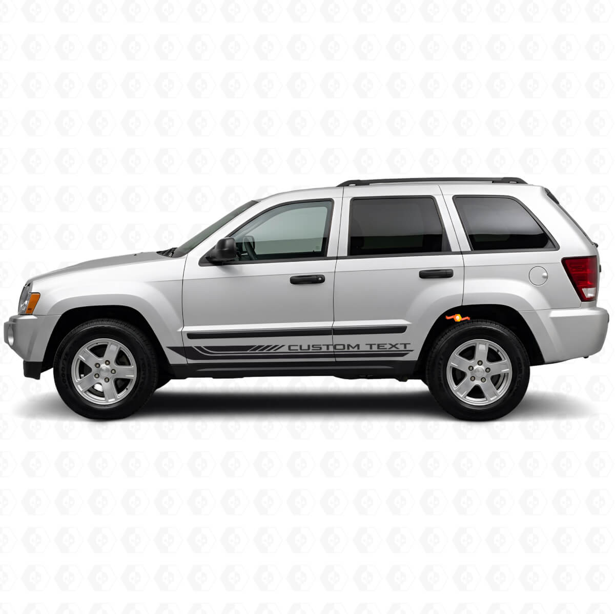Autocollant en vinyle à bandes latérales incurvées à carreaux pour Jeep Grand Cherokee 2005-2010