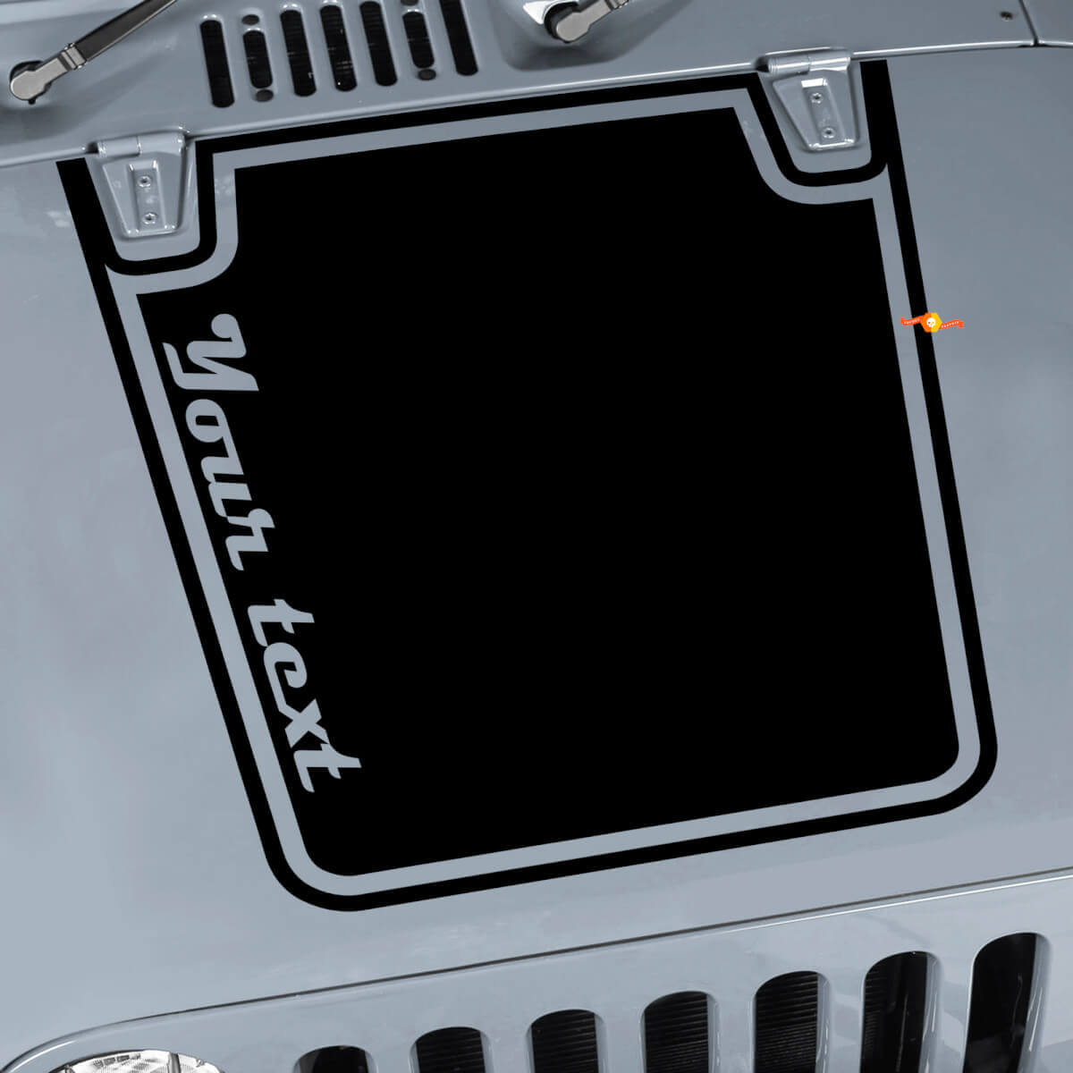 Autocollant en vinyle pour capot avec contour blackout personnalisé pour Jeep CJ et Wrangler