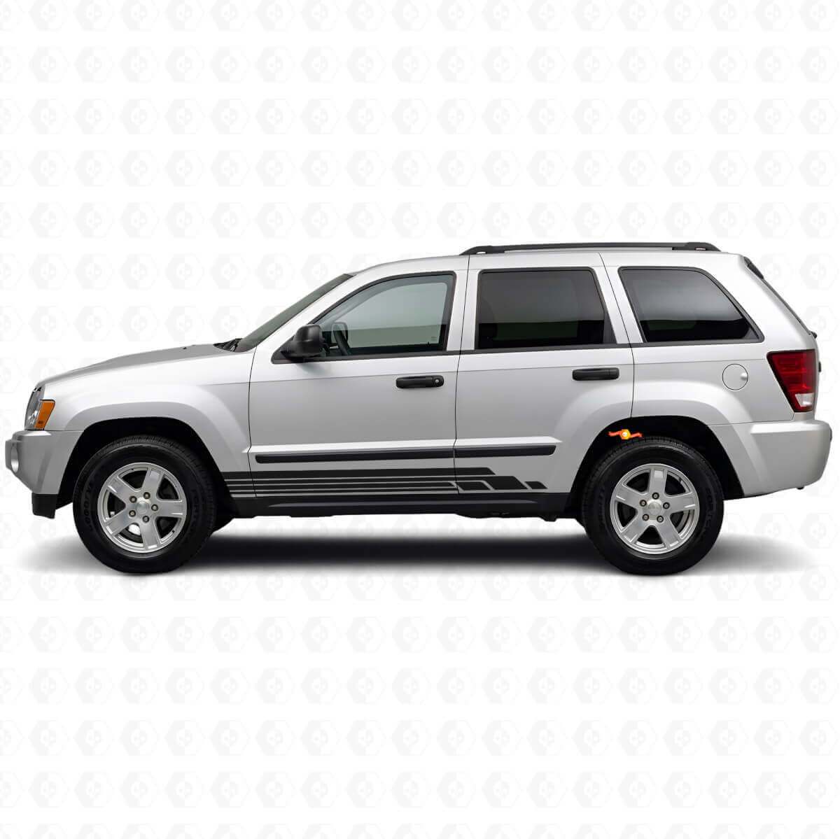 Kit de décalcomanies latérales en vinyle à bandes courbes pour Jeep Grand Cherokee 2005-2010
