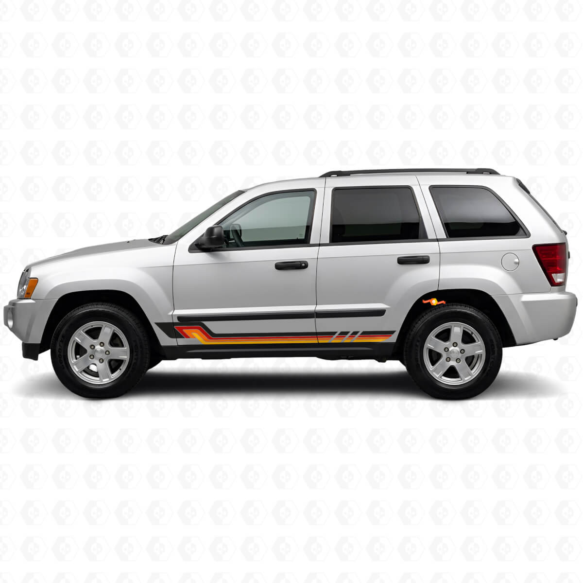 Autocollant vinyle bandes latérales style vintage pour Jeep Grand Cherokee 2005-2010