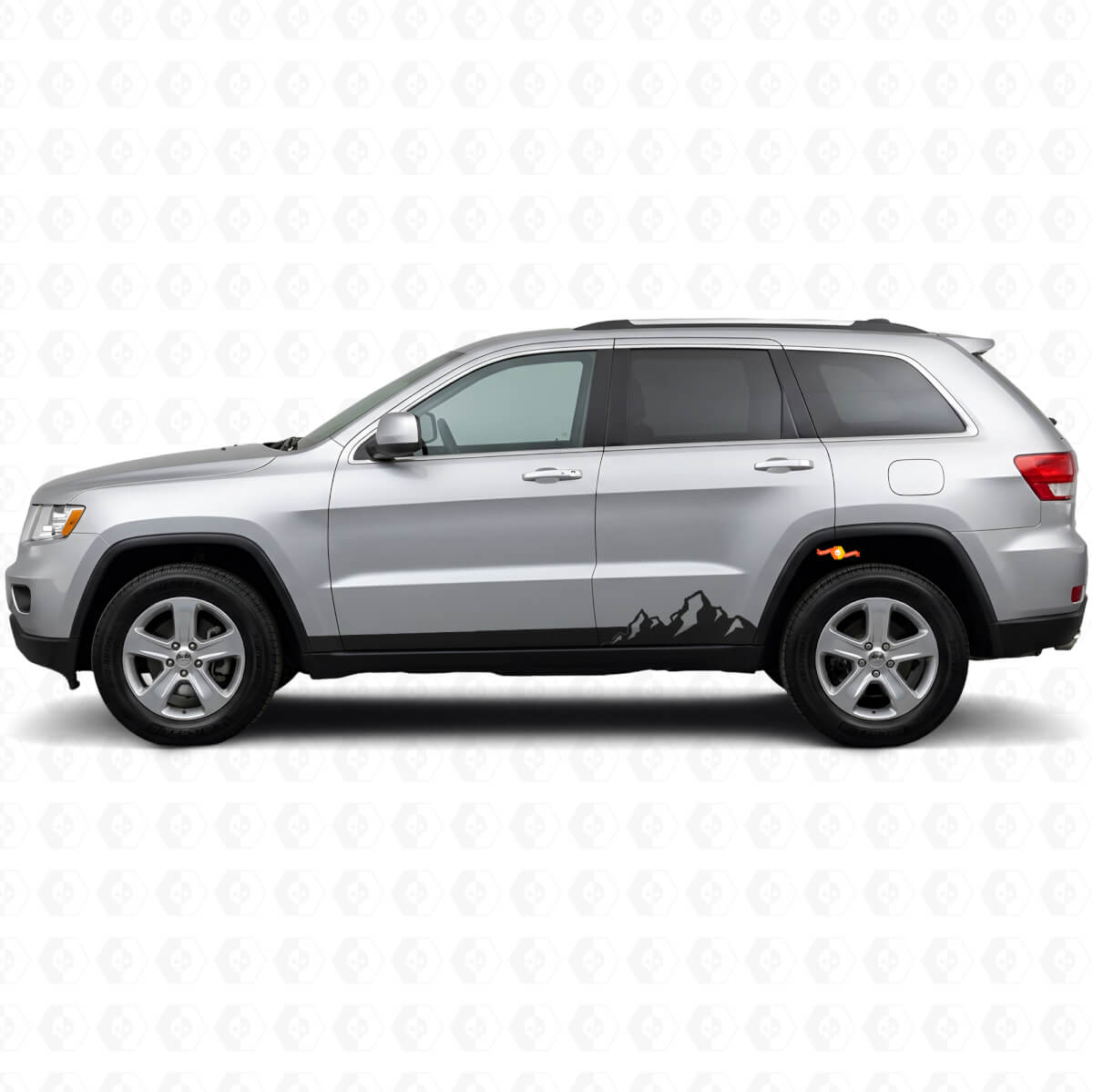 Autocollant Vinyle Latéral à Fines Rayures Montagnes pour Jeep Grand Cherokee 2011-2021