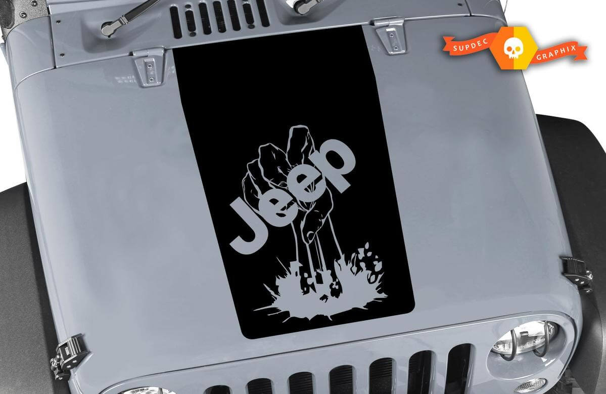 Jeep Zombie main wrangler capot CJ YJ TJ JK vinyle autocollant autocollant