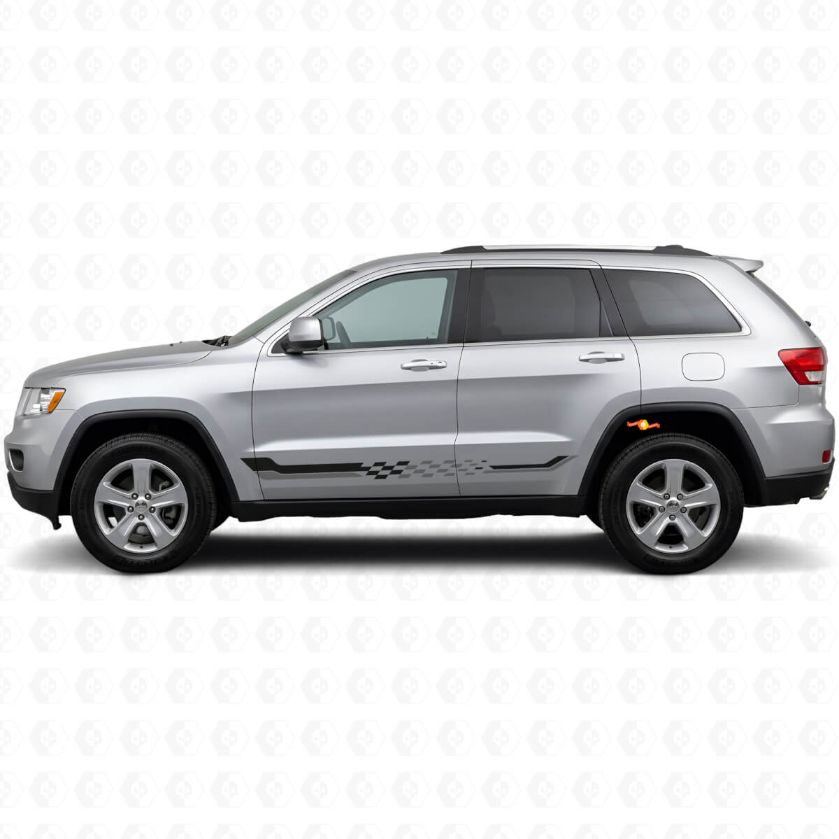 Autocollant vinyle à rayures latérales damier pour Jeep Grand Cherokee 2011-2021