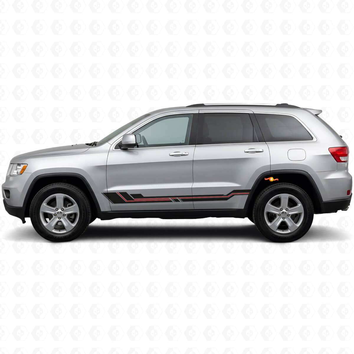 Autocollant en vinyle à bandes courbes pour panneau latéral de Jeep Grand Cherokee 2011-2021