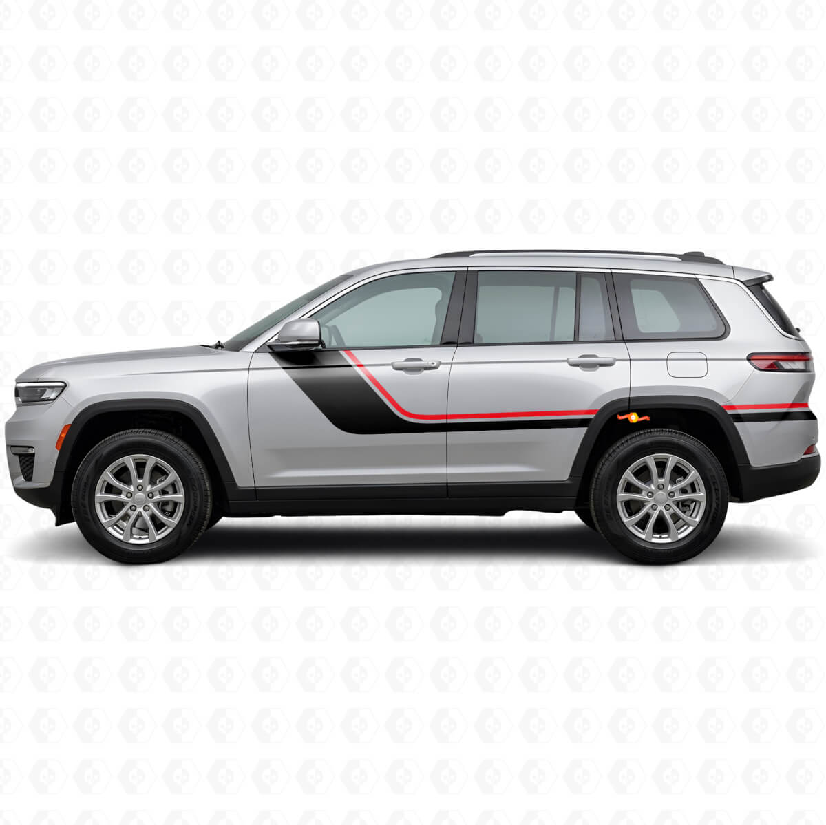 Autocollant Vinyle Latéral À Double Bande pour Jeep Grand Cherokee 2021+