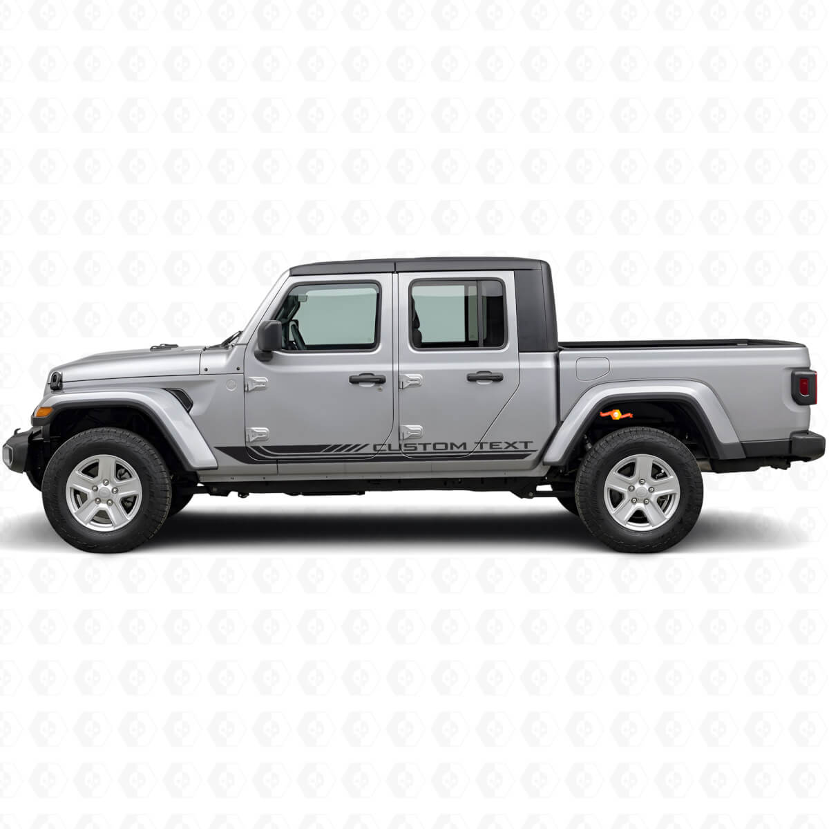 Autocollant en vinyle à bandes latérales incurvées à damier pour Jeep Gladiator 2020+