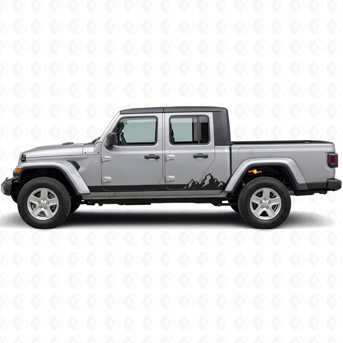 Autocollant Latéral Vinyle Fines Rayures Montagnes pour Jeep Gladiator 2020+