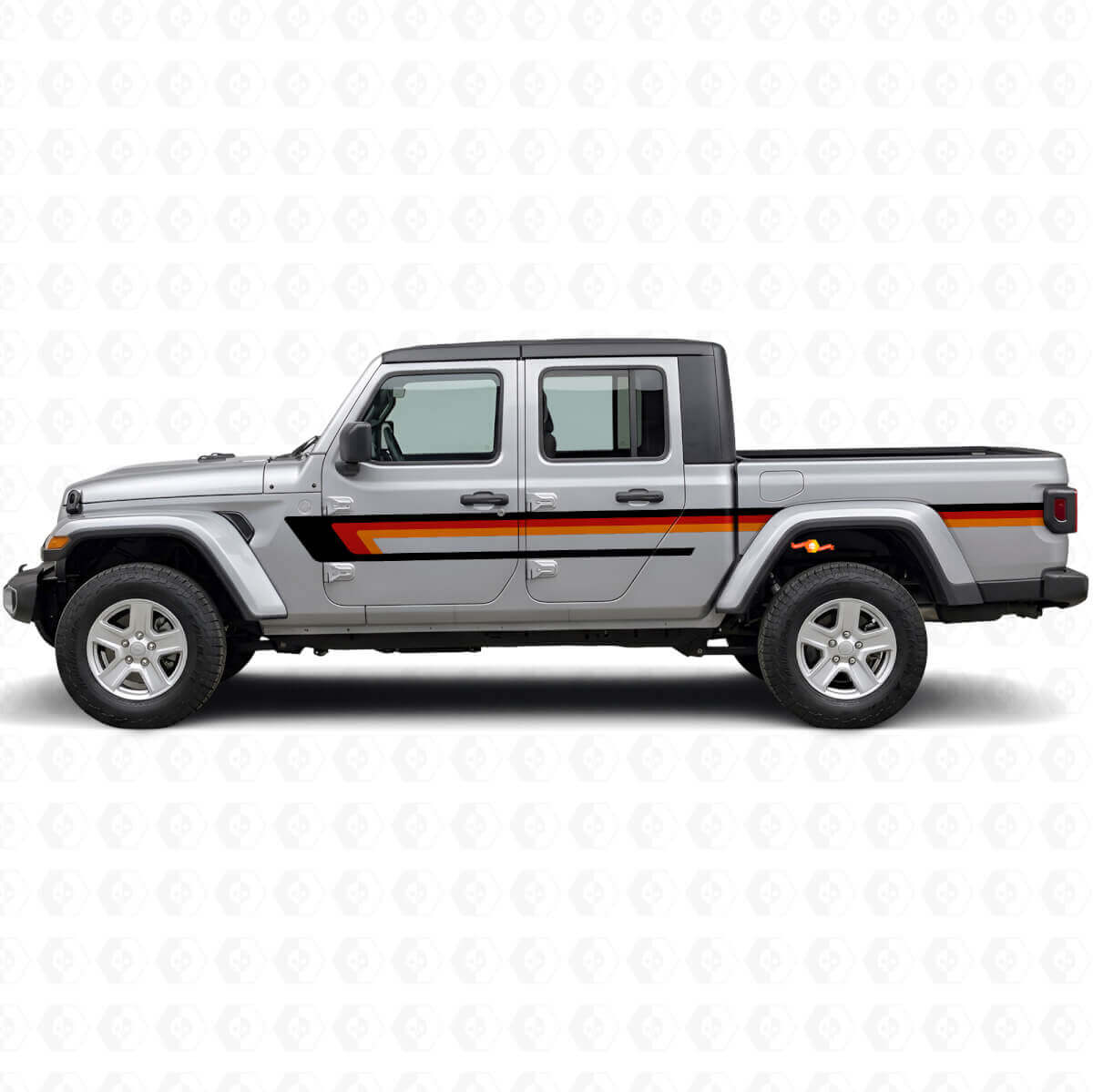 Autocollant vinyle bande triple latérale pour porte Jeep Gladiator 2020+