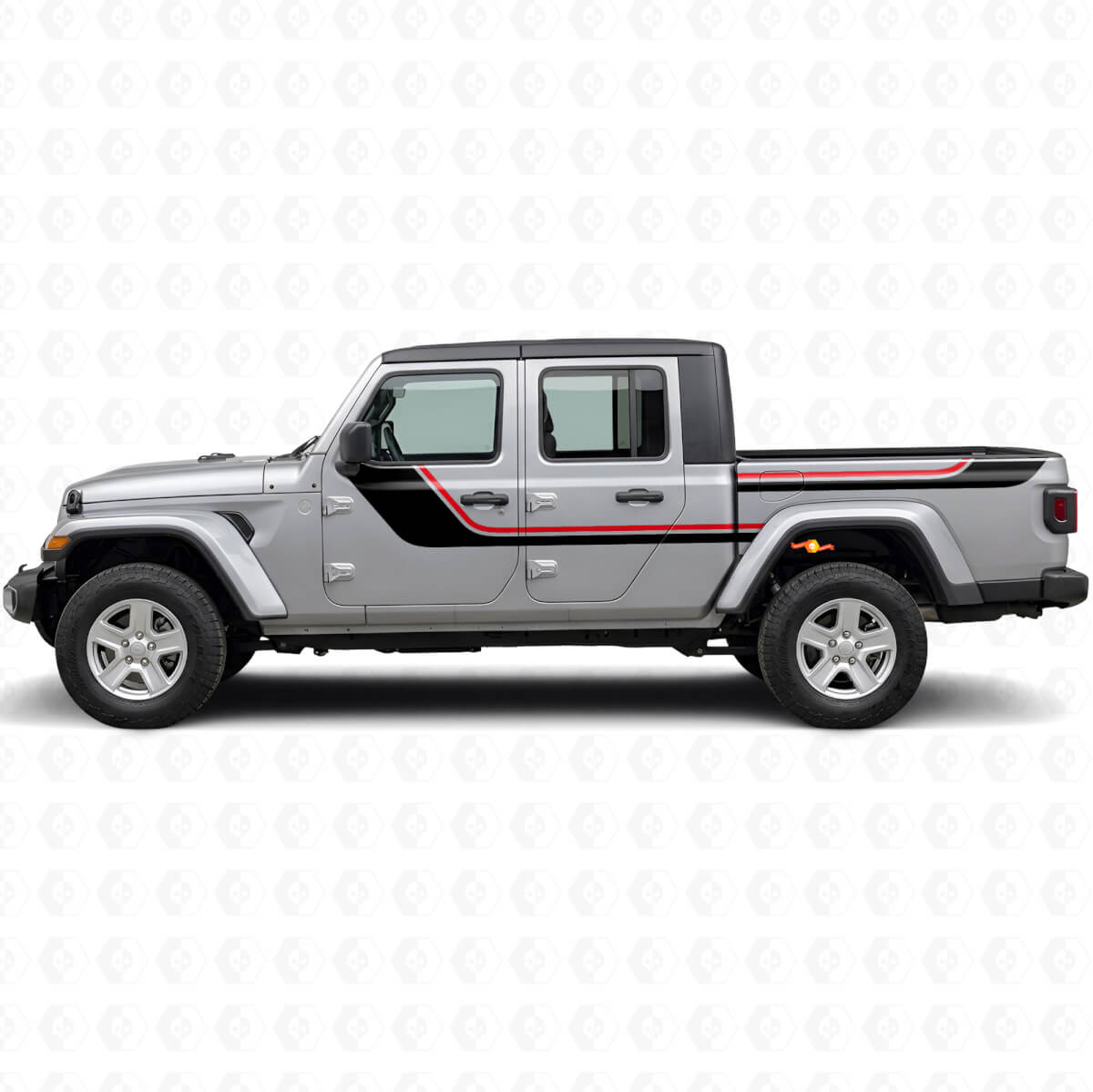 Autocollant vinyle latéral à doubles bandes pour Jeep Gladiator 2020+