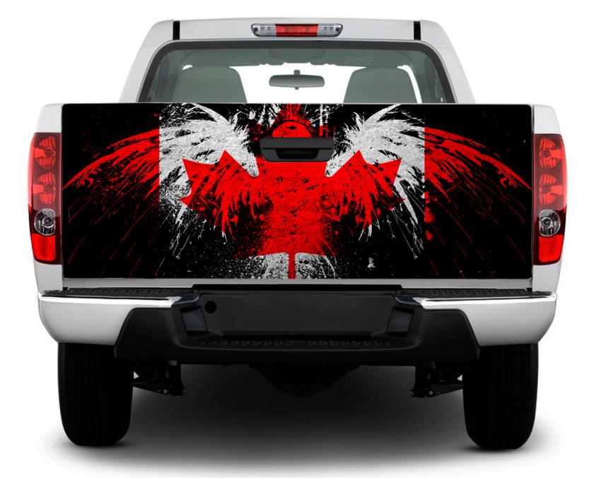Drapeau canadien en forme d'oiseau Autocollant vinyle de hayon pour camionnettes et VUS