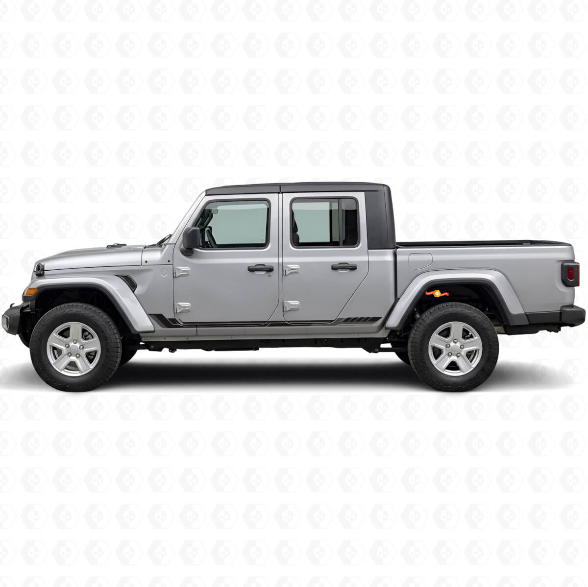 Autocollant en vinyle à bandes latérales style course pour Jeep Gladiator 2020+