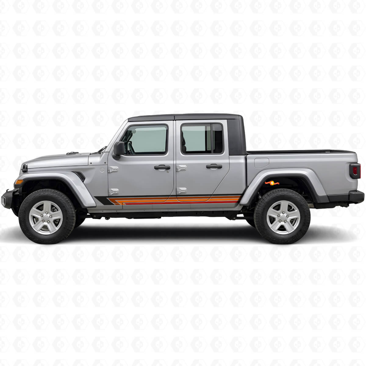 Autocollant Vinyle Latéral à Rayures Droites Vintage pour Jeep Gladiator 2020+