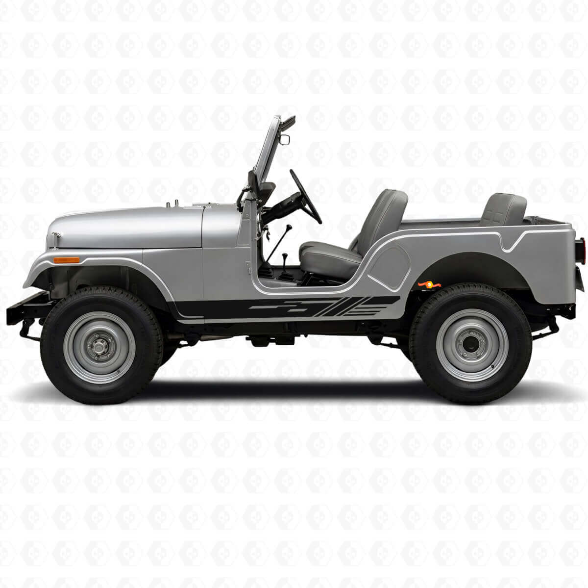 Kit de bandes latérales décoratives en vinyle pour Jeep CJ-5 1955-1983