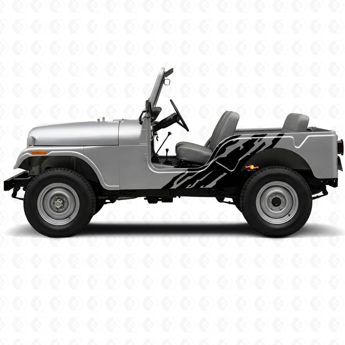 Décalcomanie vinyle latérale graphique anti-projections de boue pour Jeep CJ-5 1955-1983