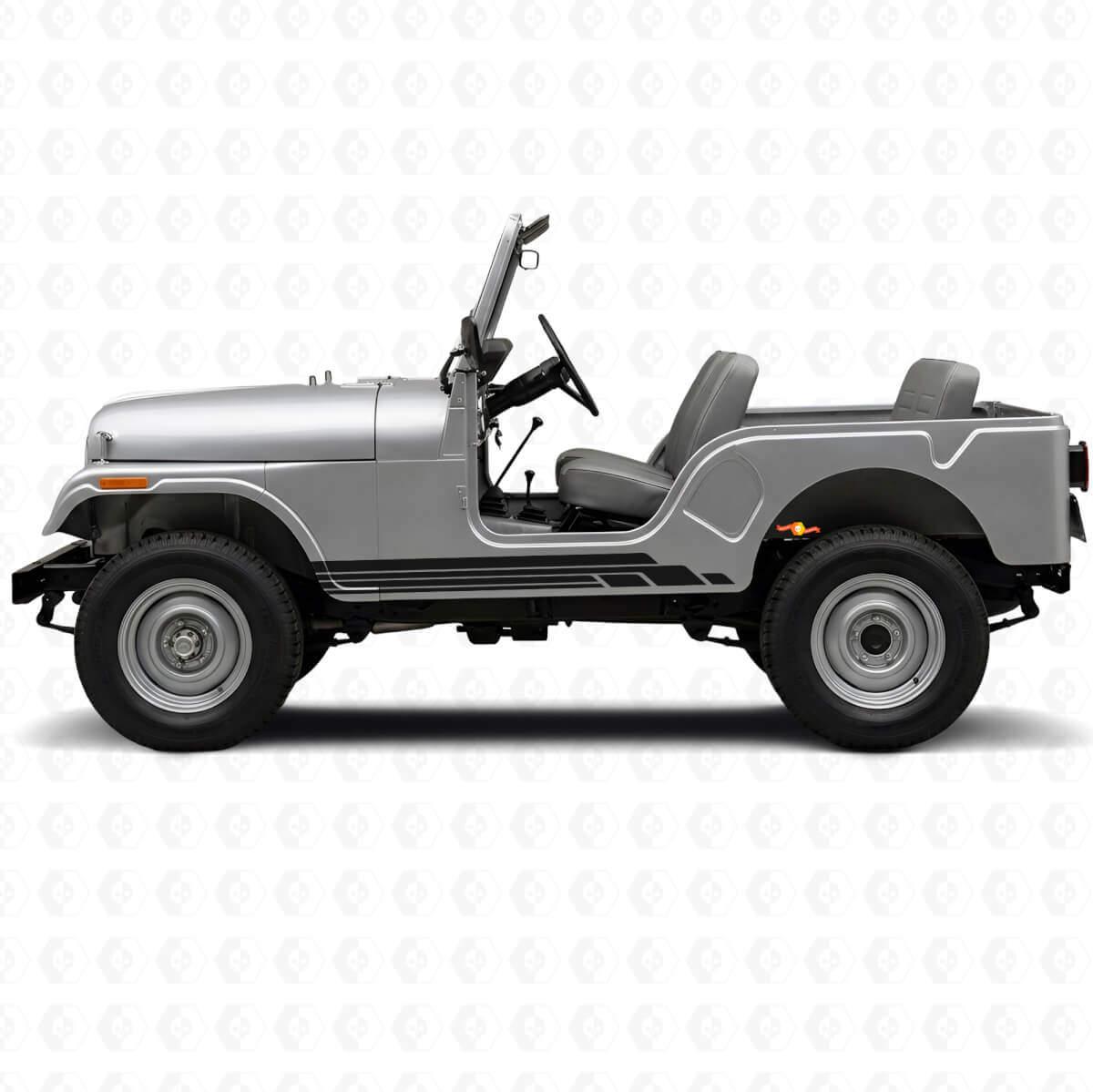 Kit d'autocollants vinyle latéraux à bandes courbes pour Jeep CJ-5 1955-1983