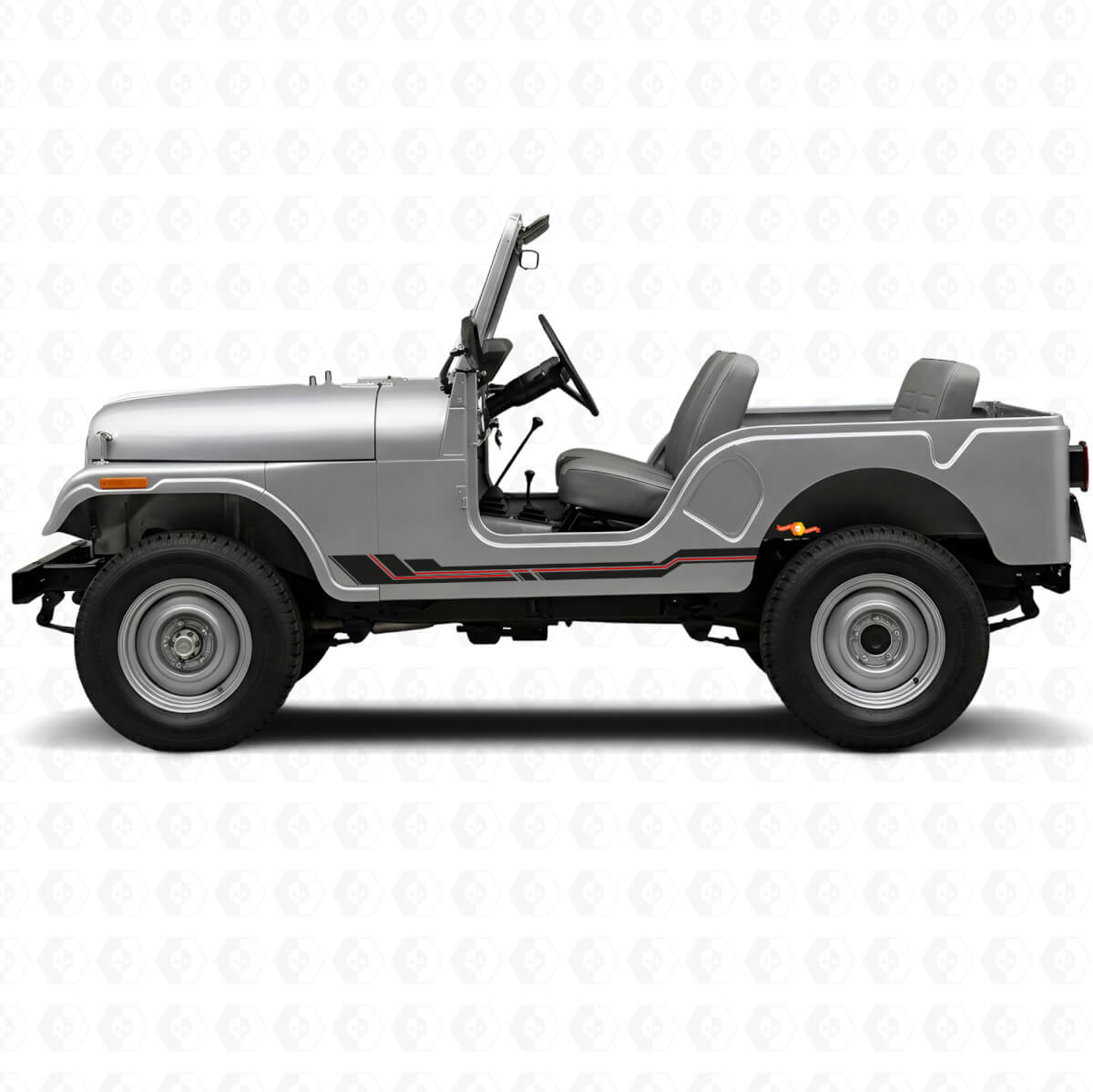 Autocollant en vinyle à bandes courbées pour bas de caisse Jeep CJ-5 1955-1983