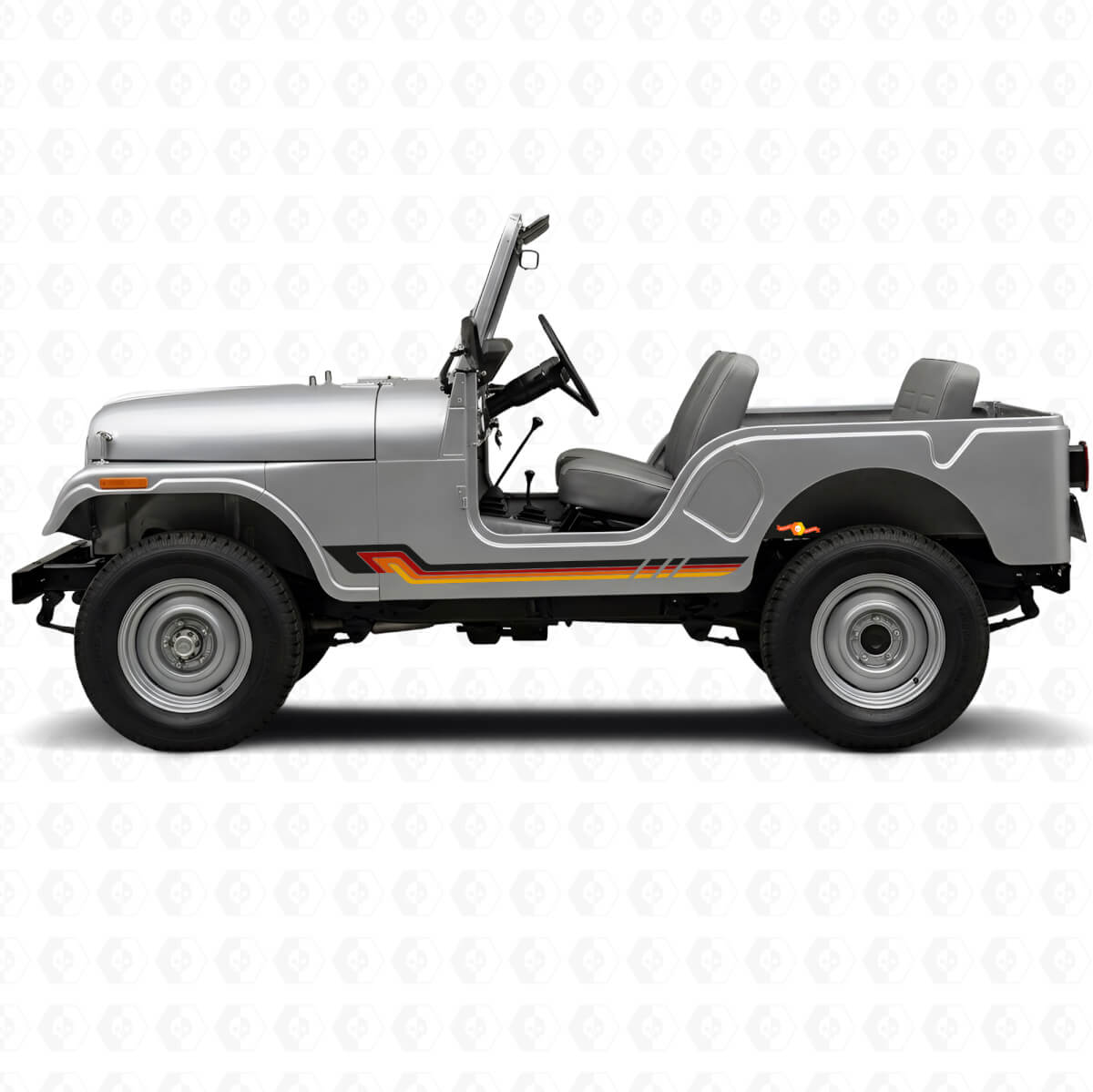 Autocollant vinyle à rayures latérales style vintage pour Jeep CJ-5 1955-1983