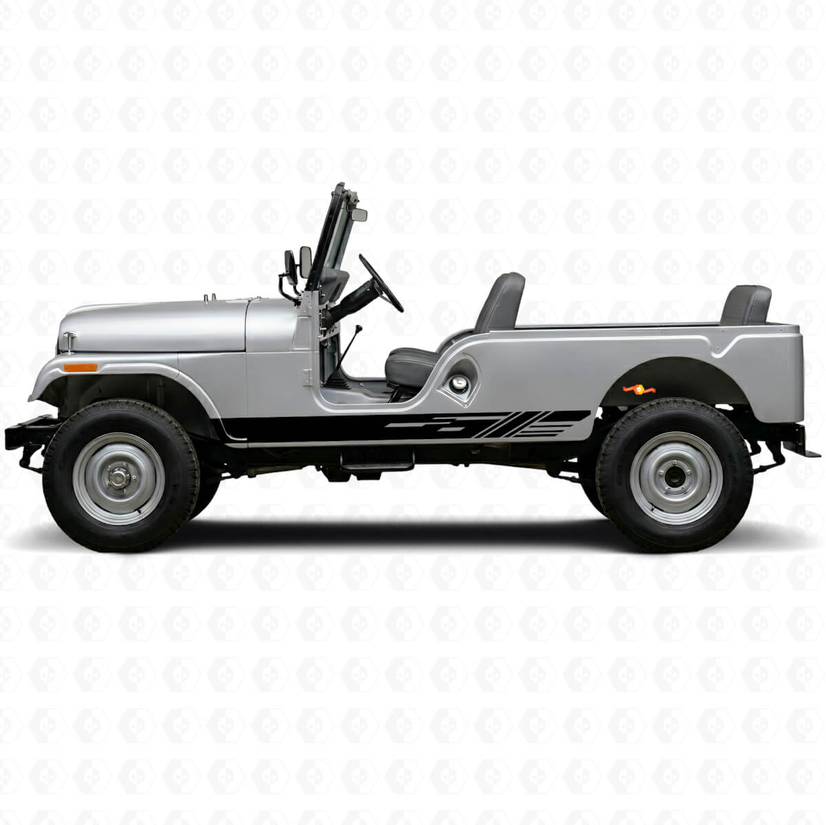 Kit d'autocollants vinyle décorés pour bandes latérales pour Jeep CJ-6 1955-1975