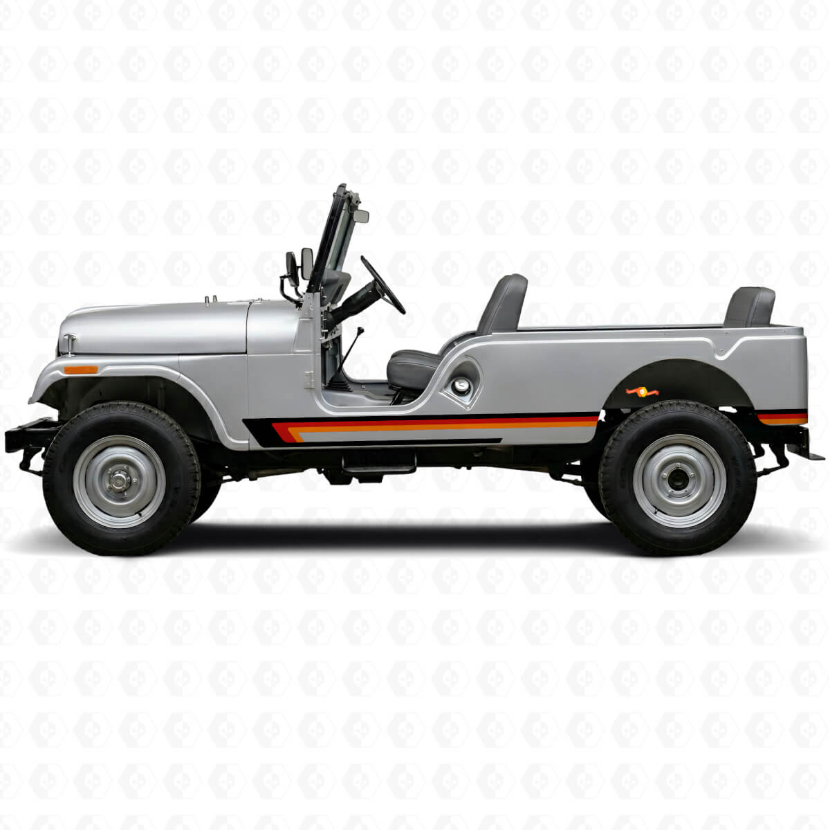 Autocollant Vinyle Bandes Triple sur Porte pour Jeep CJ-6 1955-1975