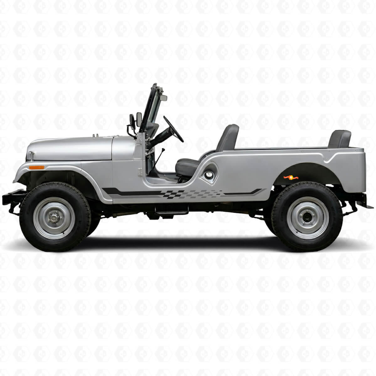 Autocollant vinyle à bandes latérales à damier pour Jeep CJ-6 1955-1975