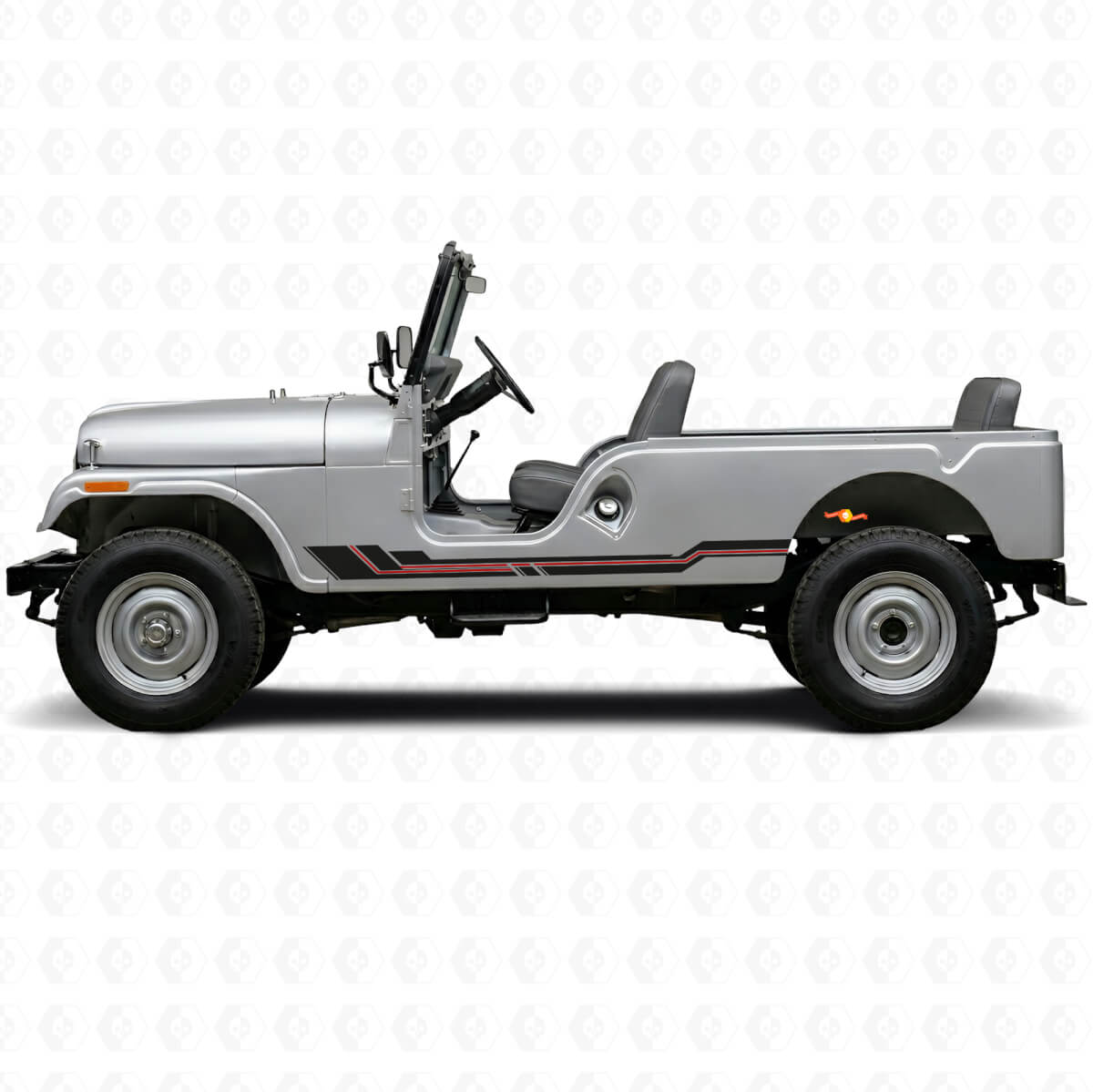 Autocollant en vinyle à lignes courbes pour bas de caisse Jeep CJ-6 1955-1975