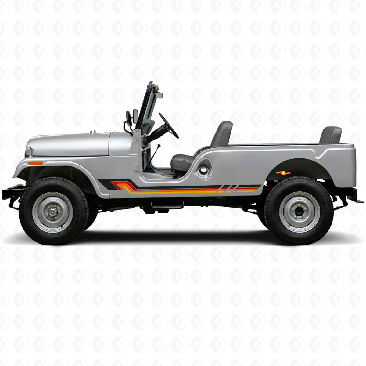 Autocollant Vinyle à Bandes Latérales Style Vintage pour Jeep CJ-6 1955-1975