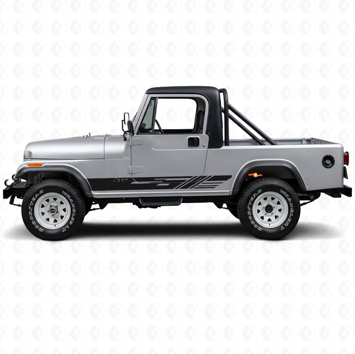 Kit d'autocollants décoratifs de bandes latérales en vinyle pour Jeep CJ-8 Scrambler 1981-1986