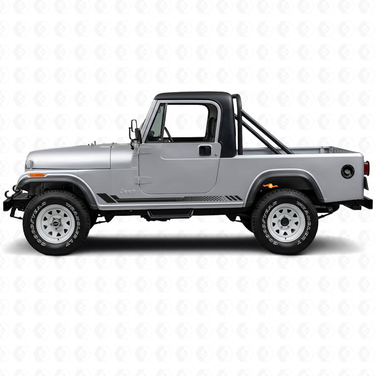 Autocollant latéral en vinyle à rayures nid d'abeille pour Jeep CJ-8 Scrambler 1981-1986
