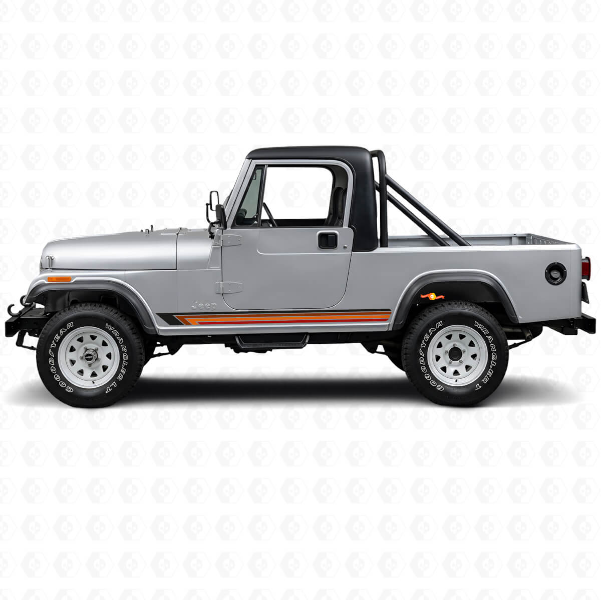 Décalcomanie latérale en vinyle avec rayures droites vintage pour Jeep CJ-8 Scrambler 1981-1986