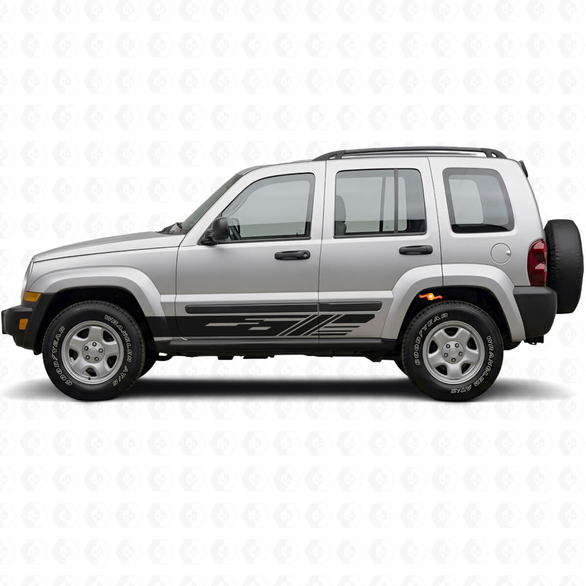 Kit d'autocollants en vinyle à bandes latérales décorées pour Jeep Liberty 2002-2012