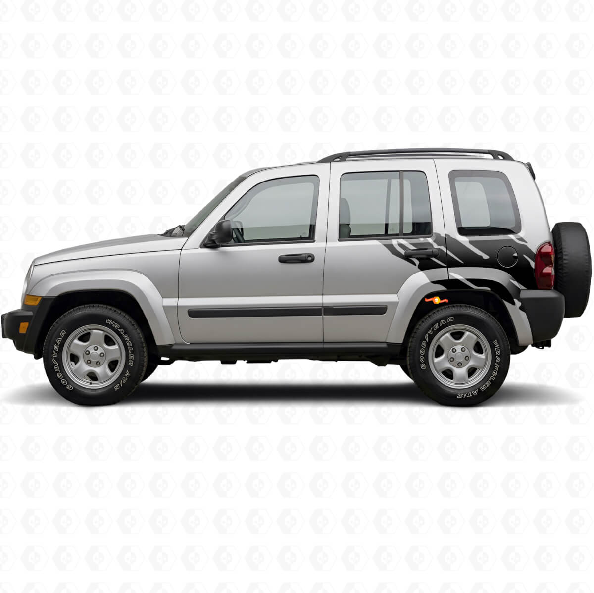 Autocollant en vinyle graphique éclaboussures de boue pour côté arrière Jeep Liberty 2002-2012