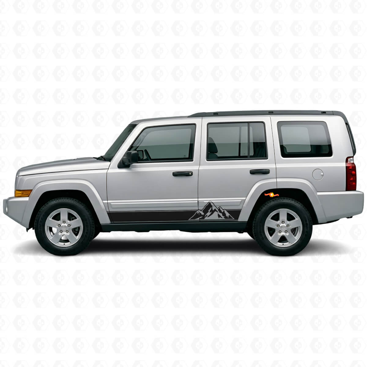 Autocollant latéral en vinyle style montagnes pour Jeep Commander 2006-2010