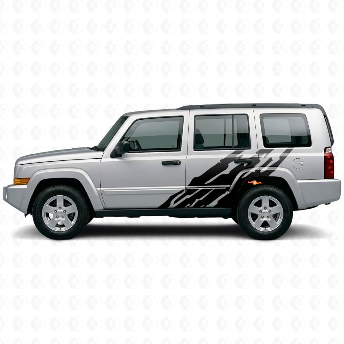 Autocollant vinyle latéral motif éclaboussures de boue pour Jeep Commander 2006-2010