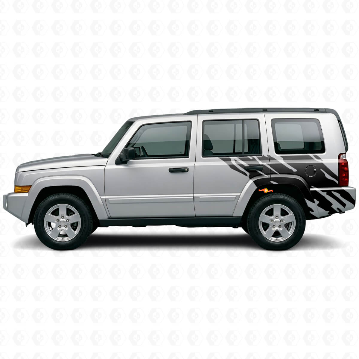 Autocollant vinyle graphique éclaboussures de boue côté arrière pour Jeep Commander 2006-2010