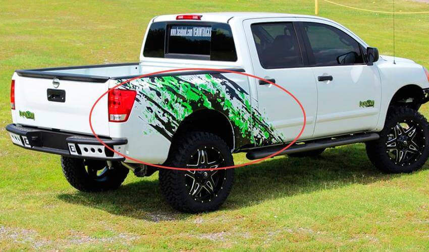 Kit d'autocollants vinyle graphisme éclaboussures de boue pour flanc de benne Nissan Titan 2014