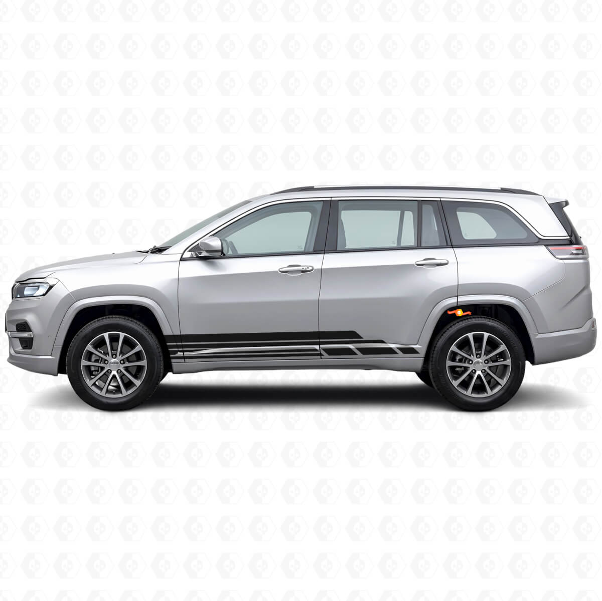 Kit d'autocollants vinyl latéraux à rayures courbes pour Jeep Commander Meridian 2021+