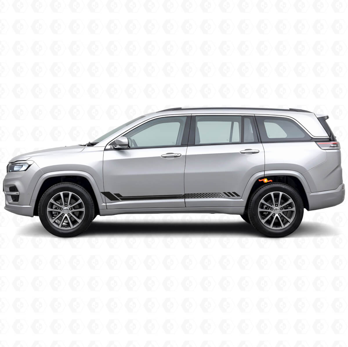 Autocollant latéral à rayures nid d'abeille pour Jeep Commander Meridian 2021+